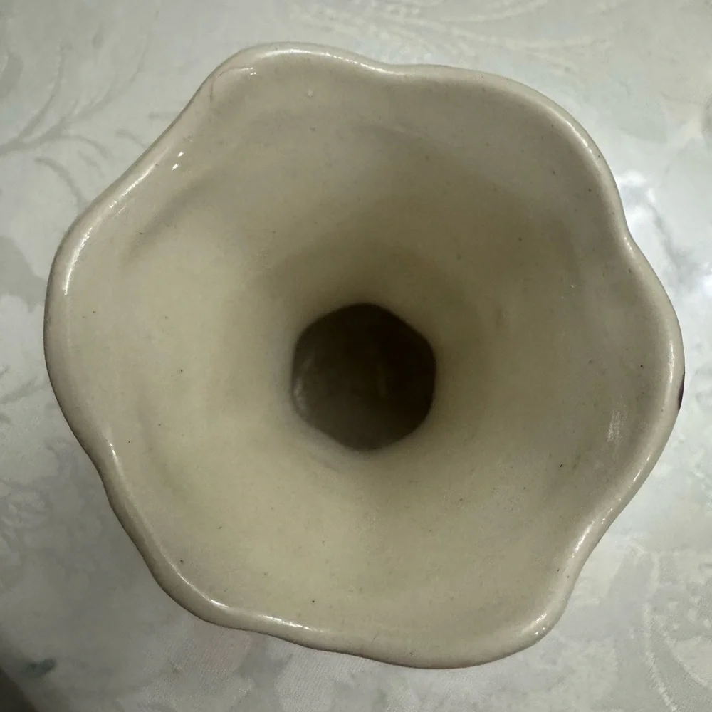 Bud Vase – small (4 inch)Purple and Cream Ceramic